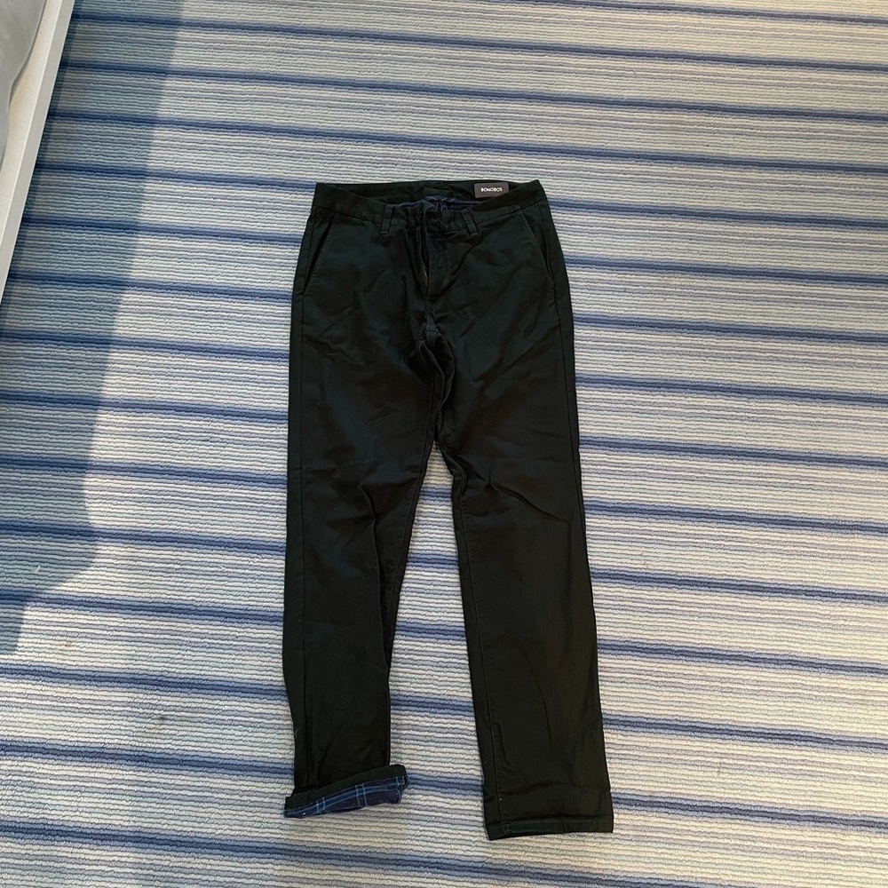 Forest Green Bonobos flannel lined chinos